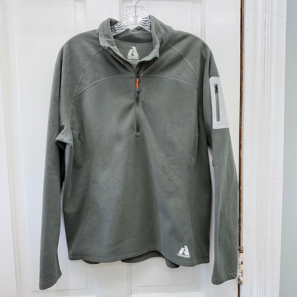 Eddie Bauer First Ascent Womens XL Green Quarter Zip Fleece Pullover 0061